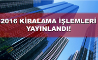 2016 Kiralama İşlemleri Yayınlandı 