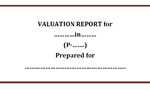 Sample Valuation Report 